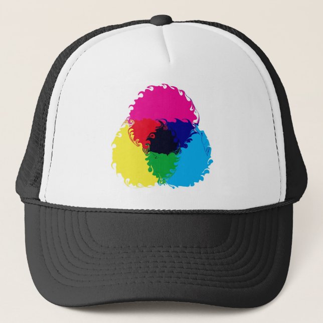 Psychedelic CMYK Trucker Hat (Front)