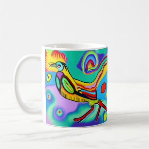 Psychedelic Cockerel: Colourful strident cockerel Coffee Mug