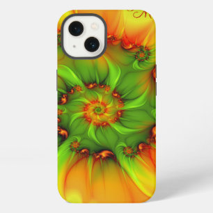 Psychedelic Colourful Abstract Fractal Art Initial iPhone 13 Case