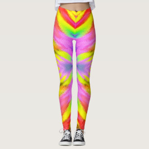 Psychedelic Colourful Aerobic Workout Leggings