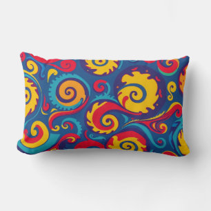 Psychedelic Colourful Geometric Pattern Lumbar Cushion