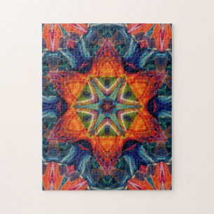 Psychedelic Colourful Kaleidoscope Pattern Jigsaw Puzzle