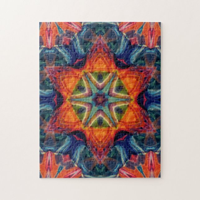 Psychedelic Colourful Kaleidoscope Pattern Jigsaw Puzzle (Vertical)