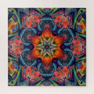 Psychedelic Colourful Kaleidoscope Pattern Jigsaw Puzzle