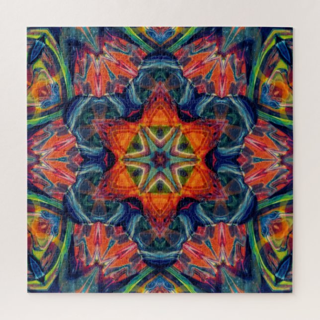 Psychedelic Colourful Kaleidoscope Pattern Jigsaw Puzzle (Vertical)