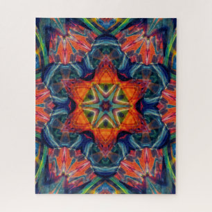 Psychedelic Colourful Kaleidoscope Pattern Jigsaw Puzzle