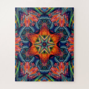 Psychedelic Colourful Kaleidoscope Pattern Jigsaw Puzzle