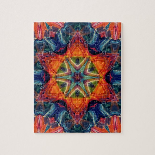 Psychedelic Colourful Kaleidoscope Pattern Jigsaw Puzzle (Vertical)