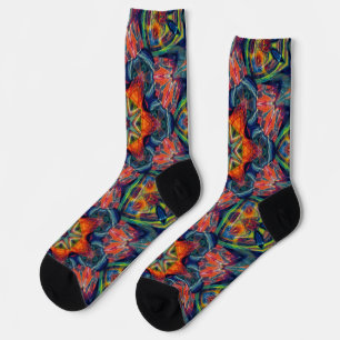 Psychedelic Colourful Kaleidoscope Pattern Socks