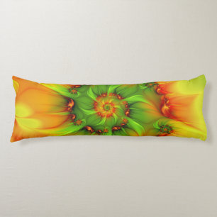 Psychedelic Colourful Modern Abstract Fractal Art Body Cushion