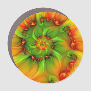 Psychedelic Colourful Modern Abstract Fractal Art Car Magnet