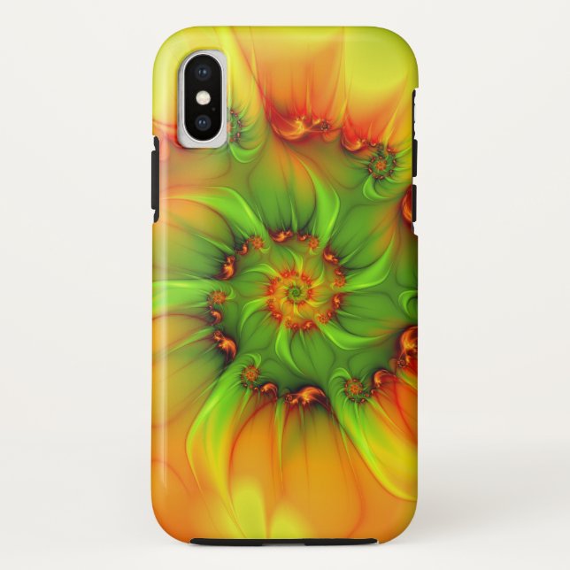 Psychedelic Colourful Modern Abstract Fractal Art Case-Mate iPhone Case (Back)