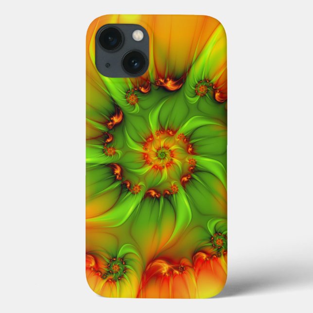Psychedelic Colourful Modern Abstract Fractal Art Case-Mate iPhone Case (Back)