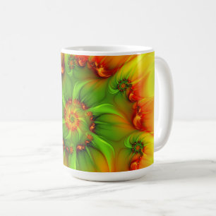 Psychedelic Colourful Modern Abstract Fractal Art Coffee Mug
