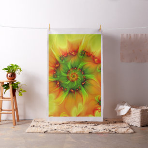 Psychedelic Colourful Modern Abstract Fractal Art Fabric