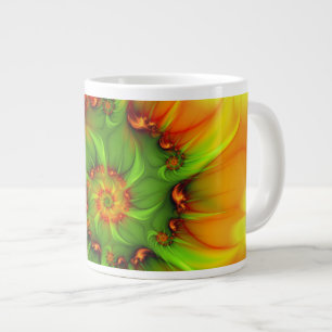 Psychedelic Colourful Modern Abstract Fractal Art Large Coffee Mug