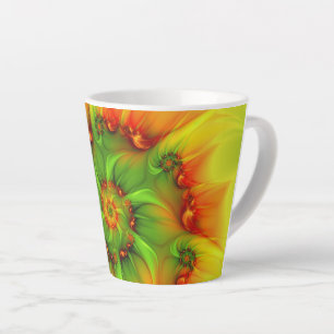 Psychedelic Colourful Modern Abstract Fractal Art Latte Mug