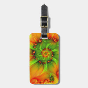 Psychedelic Colourful Modern Abstract Fractal Art Luggage Tag