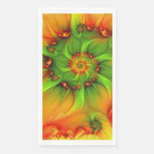 Psychedelic Colourful Modern Abstract Fractal Art Napkin