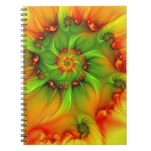 Psychedelic Colourful Modern Abstract Fractal Art Notebook