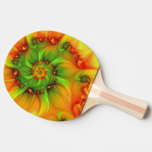 Psychedelic Colourful Modern Abstract Fractal Art Ping Pong Paddle