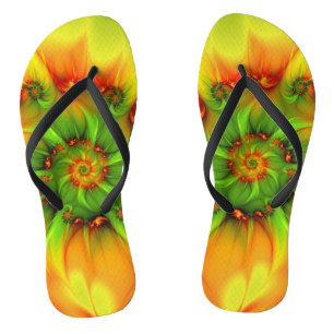 Psychedelic Colourful Modern Abstract Fractal Art Thongs