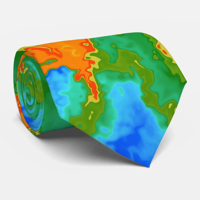 Psychedelic colourful Neck Tie abstract (Rolled)