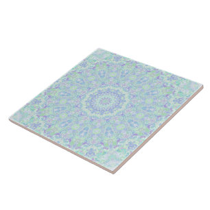 Psychedelic Colourful Ornate Hippie Mandala Ceramic Tile