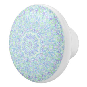 Psychedelic Colourful Pastel Ornate Hippie Mandala Ceramic Knob