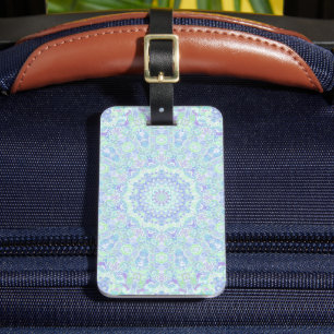 Psychedelic Colourful Pastel Ornate Hippie Mandala Luggage Tag