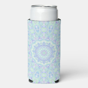 Psychedelic Colourful Pastel Ornate Hippie Mandala Seltzer Can Cooler