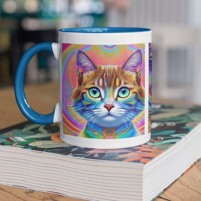 Psychedelic Colourful Royal Cats Mug (Creator Uploaded)