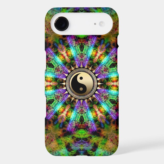 Psychedelic Colours Gold YinYang iPhone 6 Case (Back)