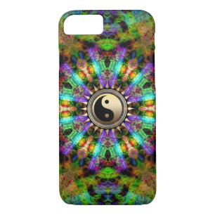Psychedelic Colours Gold YinYang iPhone 7 Case