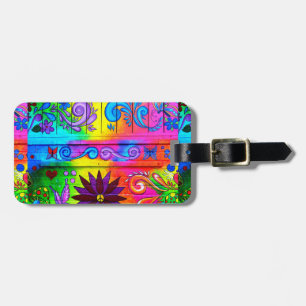 psychedelic colours keychain luggage tag
