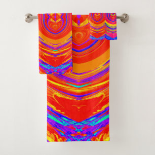 Psychedelic Colours Pattern Bath Towel Set