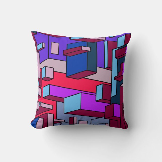 Psychedelic Colourway Throw Pillow (Front)