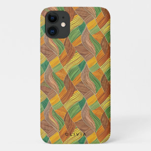 Psychedelic Contemporary Pattern with Lines iPhone 11 Case