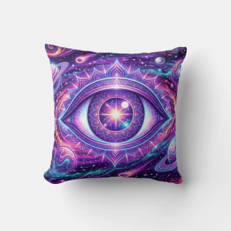 Psychedelic Cosmic Eye Design on Tees, Stickers, M Cushion