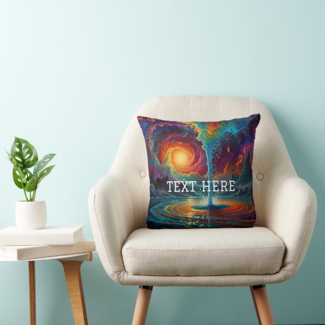 Psychedelic Cosmic Vortex - Stunning Abstract Art Cushion (Chair)