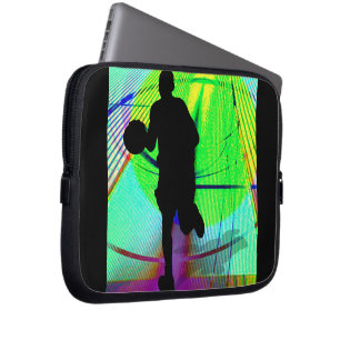 Psychedelic Court Basketball Laptop Sleeve