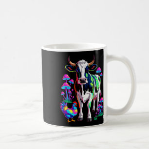 Psychedelic Cow Chicken Mushrooms Farm Animal Art Coffee Mug