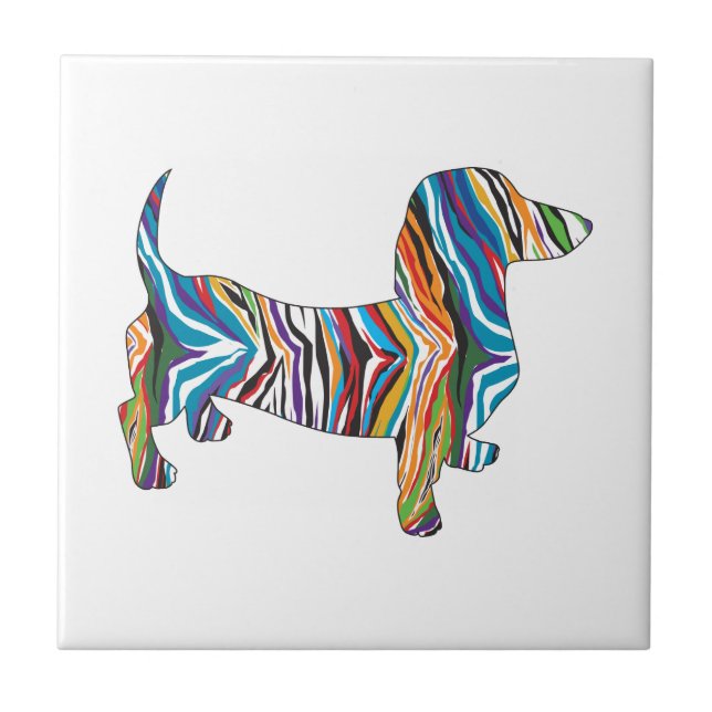 Psychedelic Dachshund Tile (Front)