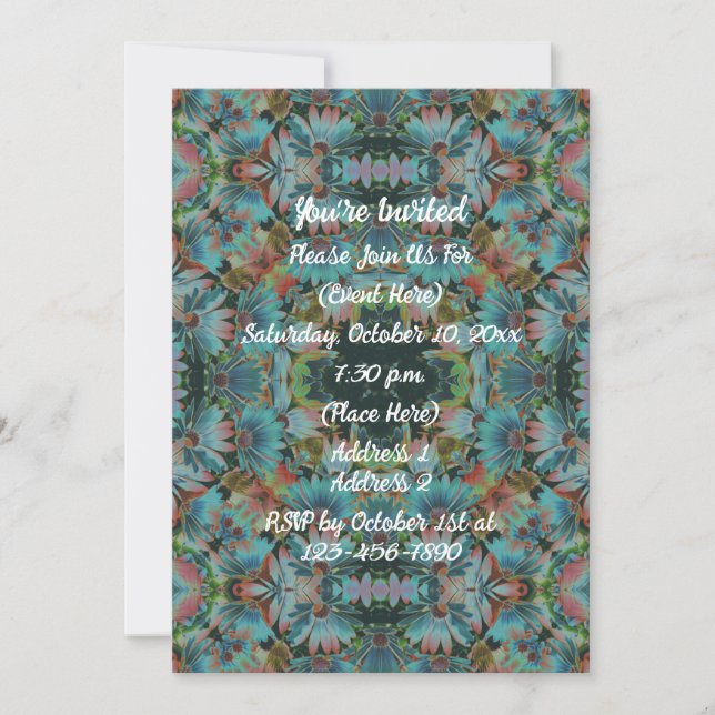 Psychedelic Daisies Art Party Invitation (Front)