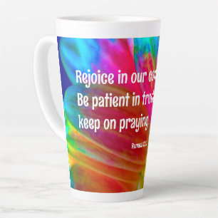Psychedelic Daisy Romans 12:12 Latte Mug
