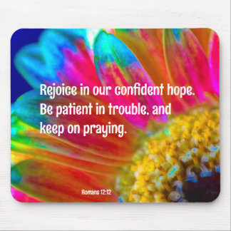 Psychedelic Daisy Romans 12:12 Mousepad