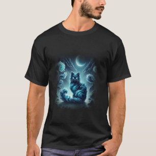 Psychedelic Dark Fantasy Water Cat Cryptid Trippy T-Shirt