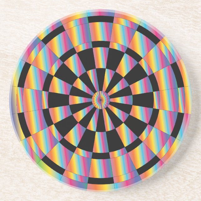 Psychedelic Dartboard Coaster (Front)