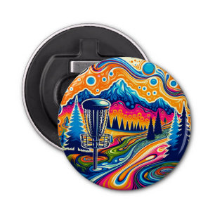 Psychedelic Disc Golf Course in the Mountains Bottle Opener