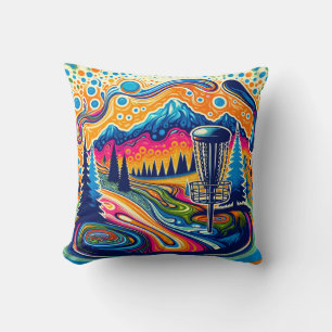 Psychedelic Disc Golf Course in the Mountains Cushion